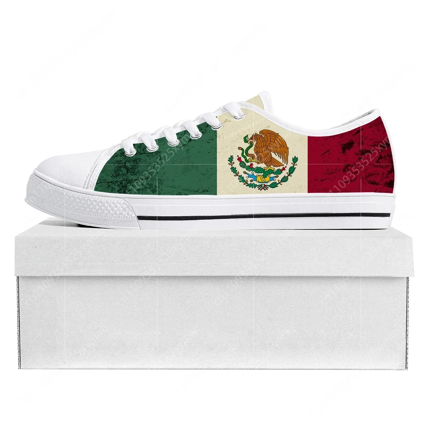 

Кроссовки унисекс с флагом Мексики, низкие, высококачественные, для мужчин и женщин, подростков, повседневные, парные, на заказ