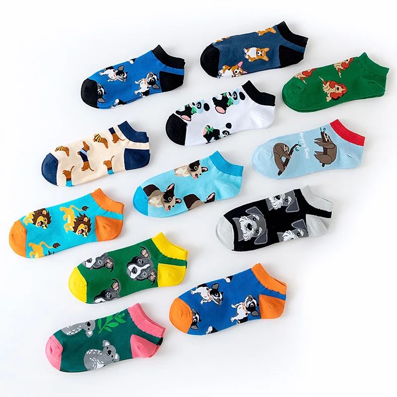 3 pairs new original hot spring and summer men\'s socks animals corky panda boat socks men\'s sports trend socks