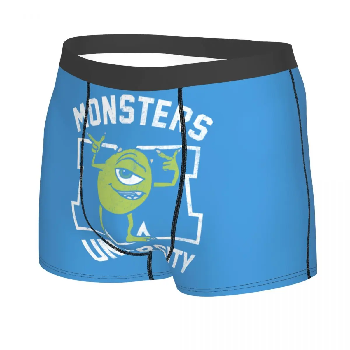 Custom Male Fashion Monsters University Mike Wazowski Underwear Boxer Briefs Stretch Shorts Panties Underpants