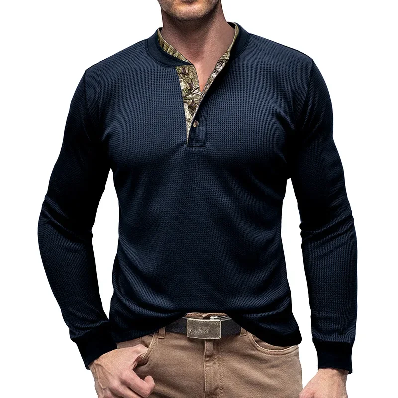 

2023 Men's New Long Sleeve Outdoor Bottom Shirt European and American Men's T-shirt Round Neck Top