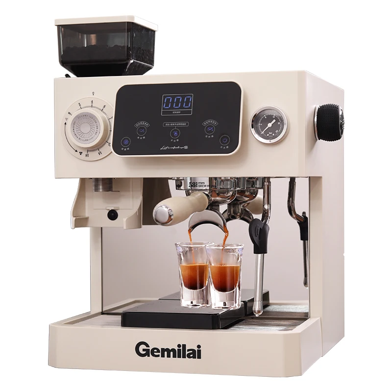 Gemilai CRM3813 Best 3 in 1 Semi automatic household espresso coffee machine with milk frother and bean grinder