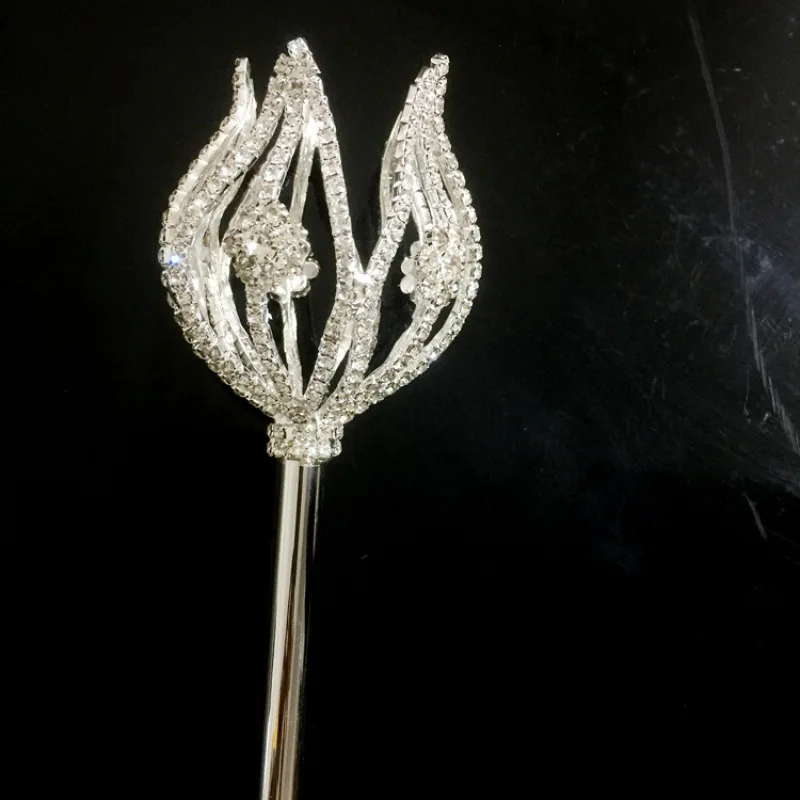 

Festival Cetro Tulip Scepter Awards Ceremony Accessories Wand Metal Glass Diamond Props