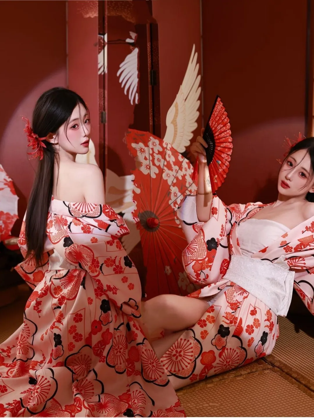 

New Traditional Japanese Kimono Style Bathrobe Dress Art Photo Shoot Ethnic Costume Women's Fashion Summer Online Exclusive P...