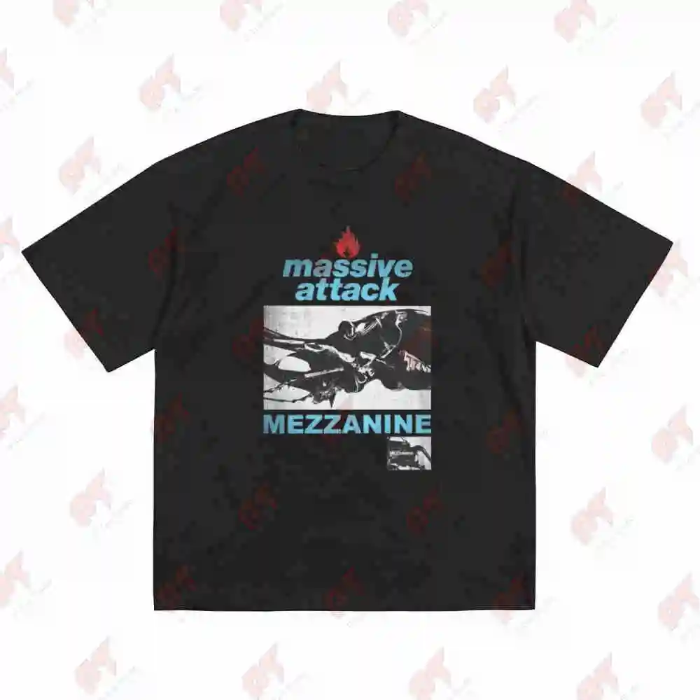 Massive Attack Mezzanine Euro Tour Album Art Short Sleeve Tee 100% Cotton T-Shirt