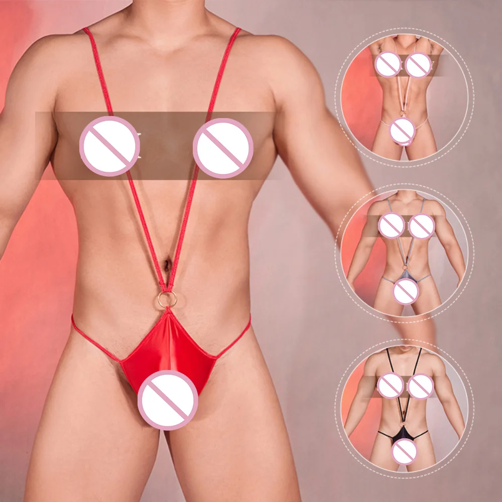 

Men's Bodysuit Sexy Strap Thong Mankini Leotard Male Costume Stage Perform Bandage Lingerie for Men Underwear Collection