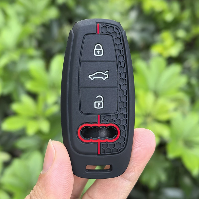 Silicone Car Smart Key Case Cover For Audi A3 8Y A4 A6 A7 A8 E-tron Q5 Q8 C8 D5 Auto Styling Protection Shell Holder Accessories