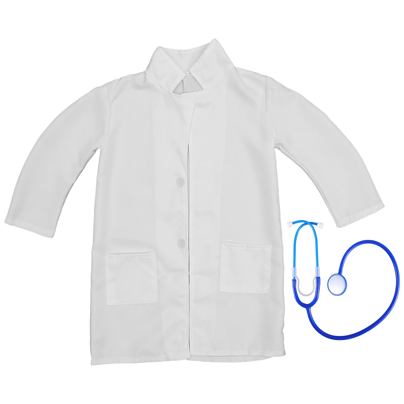 

Doctor Costume Kids Kit White Coat Stethoscope Toddler Laboratory Decor Cotton Nurse Pediatrician Outfit Role