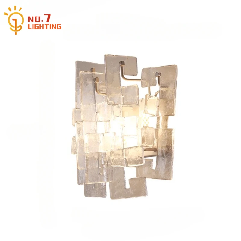 Vintage Medieval Transparent Glass Wall Lamp LED G9 French Design Art Decorative Wall Mounted Bedroom Bedside Background Studio
