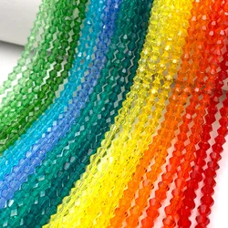 3 4 6mm Bicone Crystal Beads Multicolor Faceted Loose Spacer Glass Beads for Jewerly Making DIY Bracelets Necklace Accessories