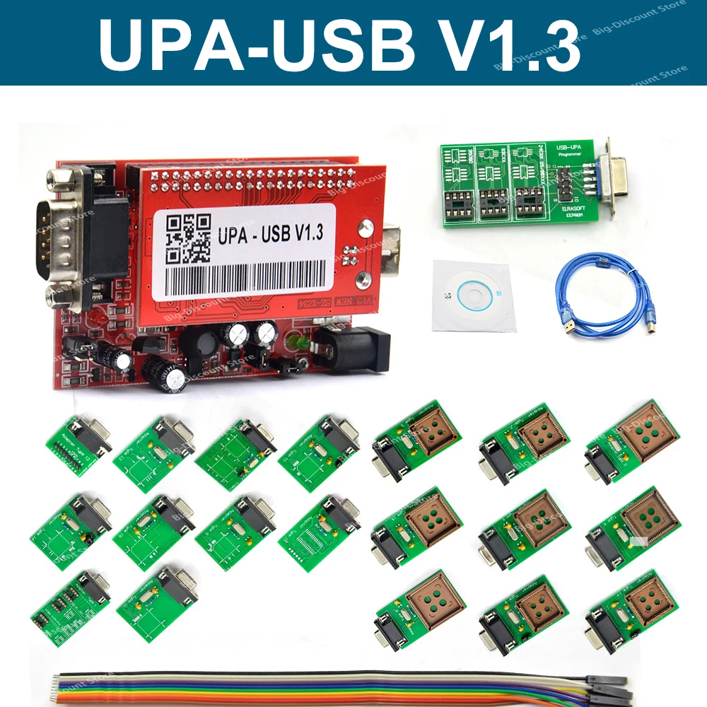 

UPA USB V1.3 ECU Programmer EEPROM Adapter Full Set ECU Chip Tunning 1.3 UUSP UPA Main Unit Full Package With NEC Function