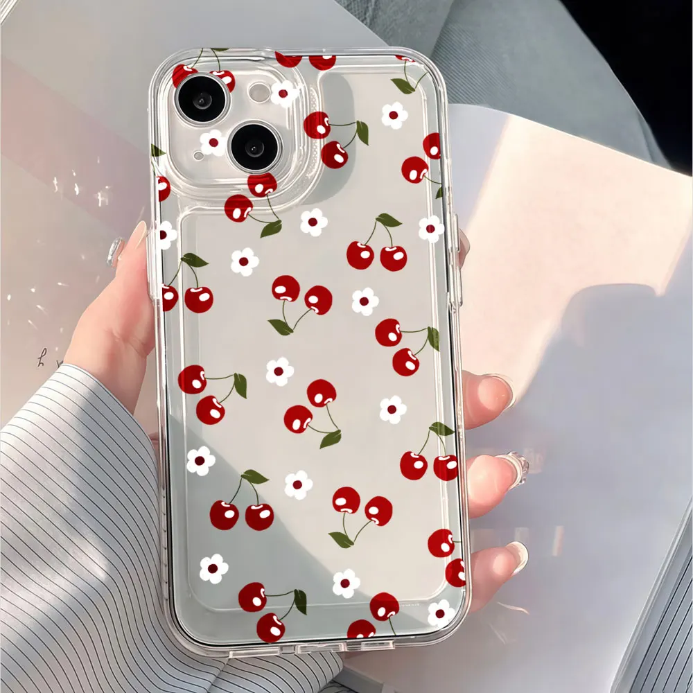 Hard Shockproof Phone Case For Samsung Galaxy S22 S25 S26 Ultra S24 S23 Plus A55 A34 A36 A53 A54 A35 A56 Cherry Cartoon Cover