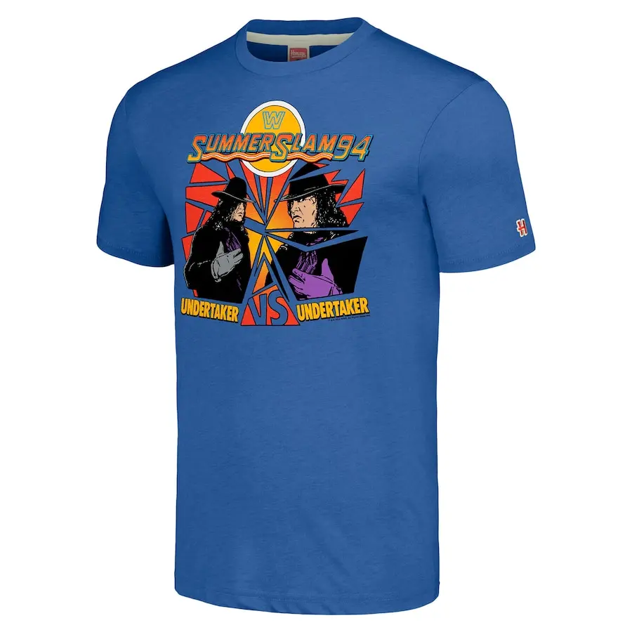 Men's Homage Heather Royal SummerSlam 1994 Undertaker vs. Undertaker Tri-Blend T-Shirt