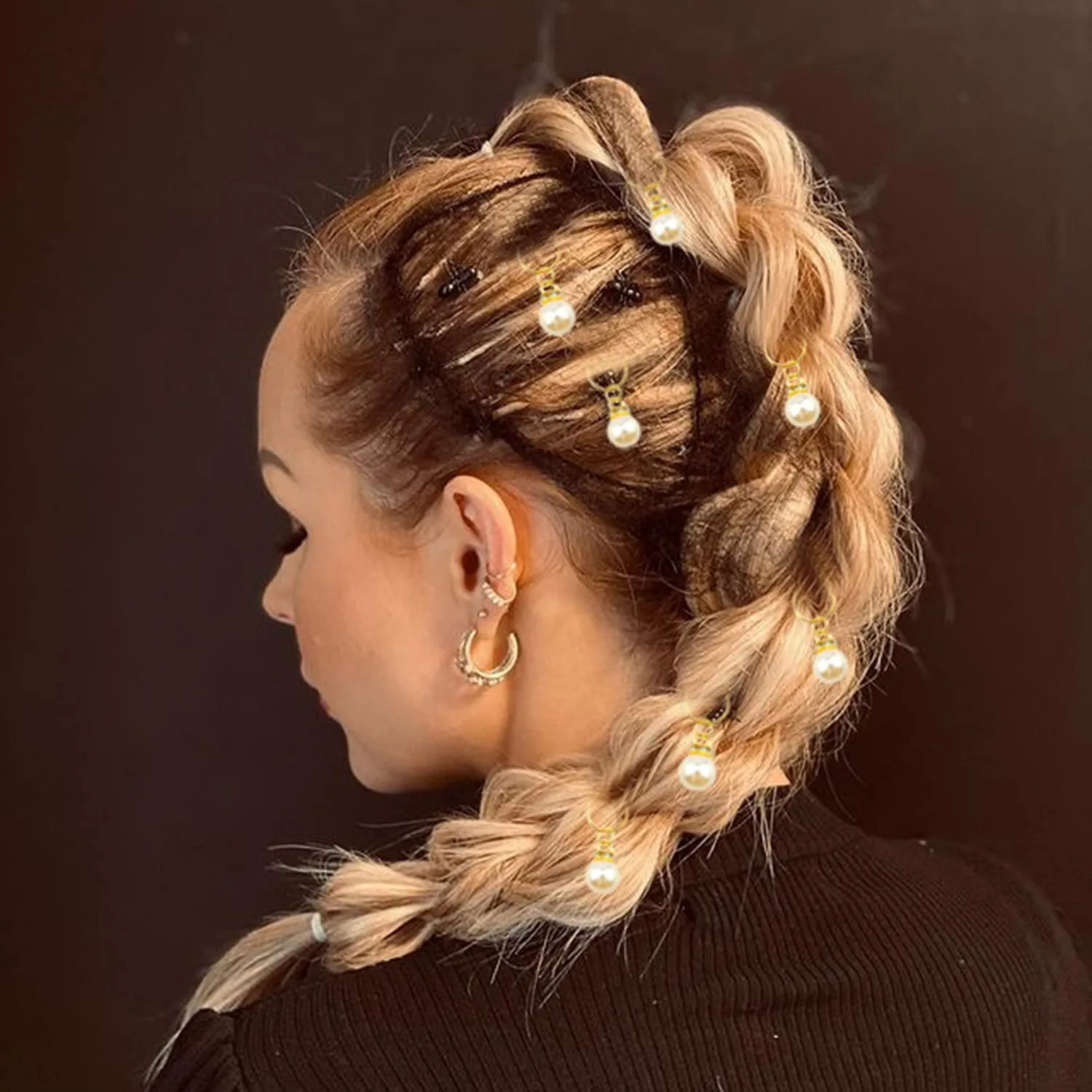 

Hot Sale Alloy Pearl Bow Hair Pendants Loop Findings for Headwear Baby Hair Tamer Accessory Gift Supply