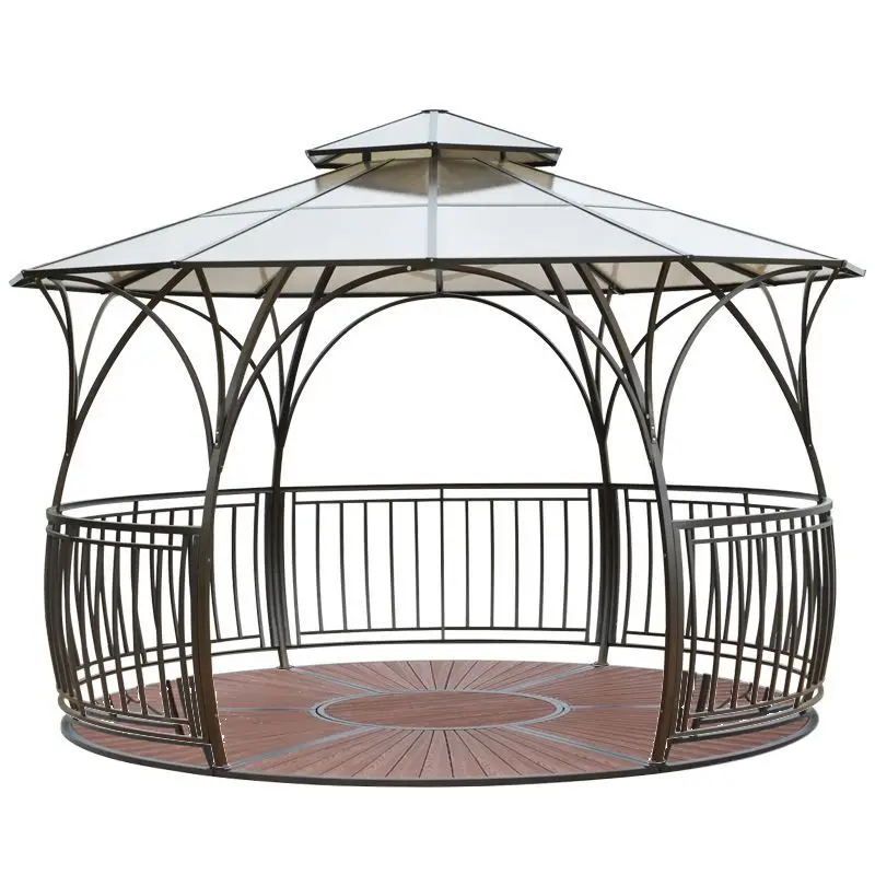 

Outdoor courtyard circular pavilion leisure tent open-air wrought iron