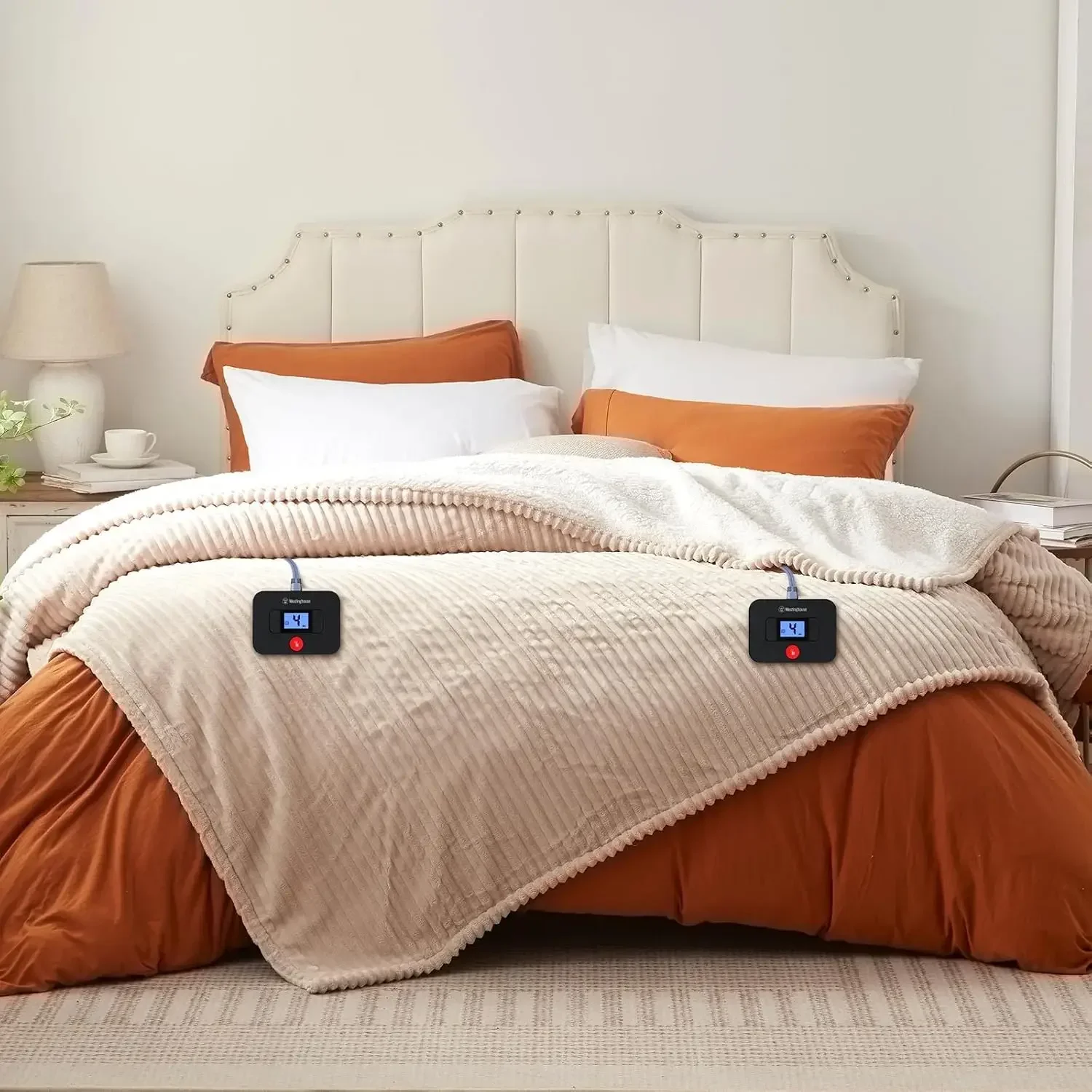 

King Size Heated Blanket, Soft Flannel to Sherpa Reversible Electric Blanket King Size with 10 Heating Levels & 1-12 Hours Auto