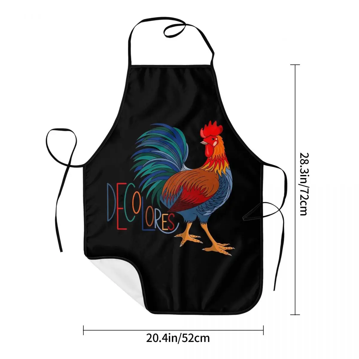 DeColores Cursillo Rooster On Black Aprons Chef Cooking Cuisine Tablier Waterproof Bib Kitchen Cleaning Pinafore for Women Men