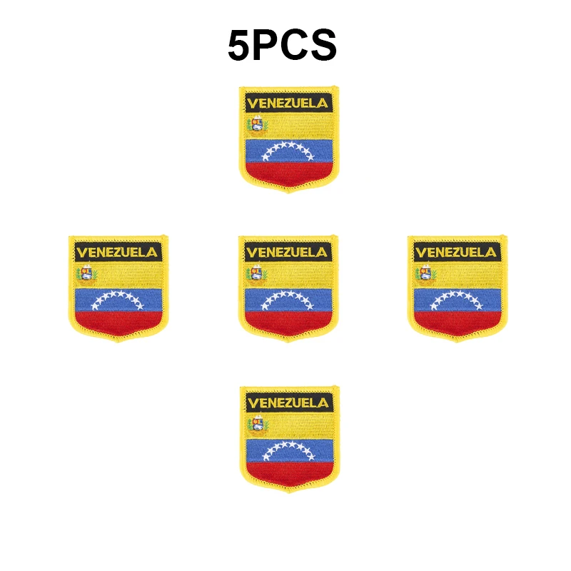 10-100PCS 7x6cm Venezuela Shild Shape Flag Embroidery Patches Iron on Saw on Transfer patches Sewing Applications for Clothes