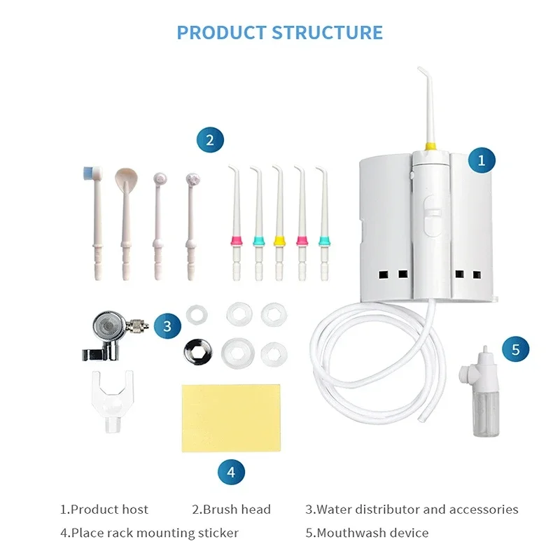 New Water Faucet Oral Irrigator Dental Flosser Portable  10 Tip Implement Irrigation Tooth Flossing Irrigation SPA Mouth Cleaner