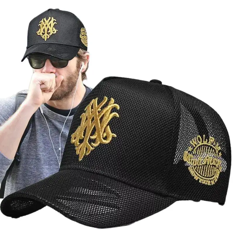 Full Mesh Breathable Big Circumference Tall Crown Truck Hat Men's Sunlight Blocker for Summer Baseball Cap plus Size