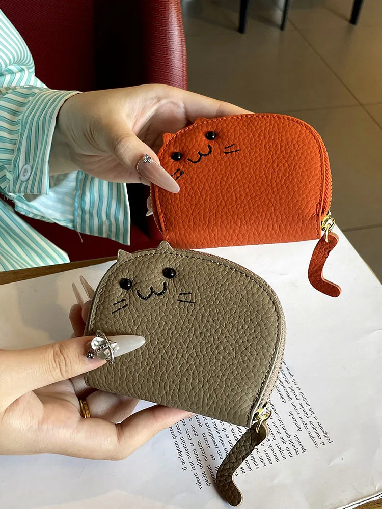 

Women's Cat RFID Wallet - Multi-Slot Card Organizer with Cute Design, Compact Purse for Credit Cards & ID Protection 지갑
