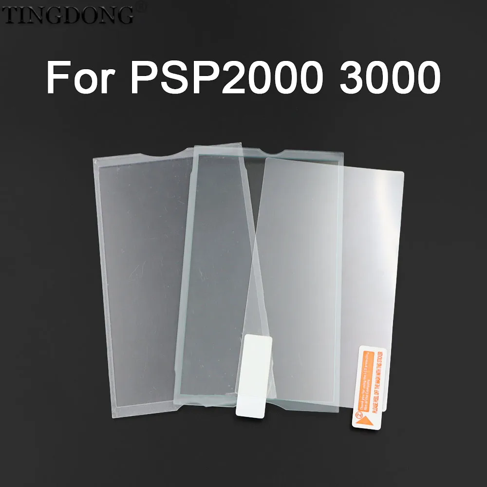 Für PSP 2000 3000 PSP2000 Spielkonsole Kunststoff-Glasbildschirm-Abdeckung Transparenter Rahmen Klare Spiegelabdeckung