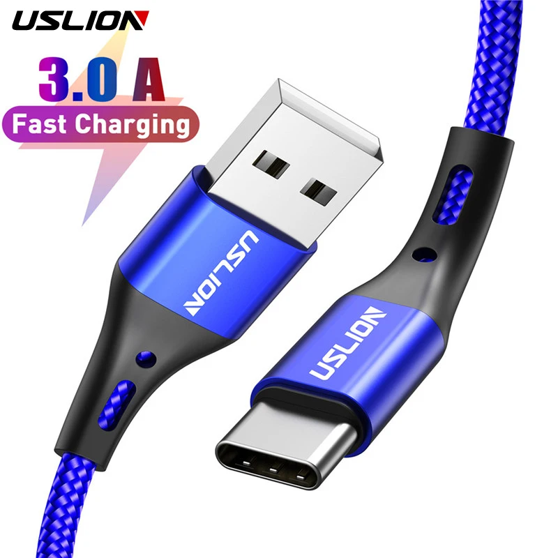 USLION USB Type C Cable Fast Charge Cables For iphone 13 12 11 Pro XR Micro USB Phone Charger Type-C Data Cord For Xiaomi redmi