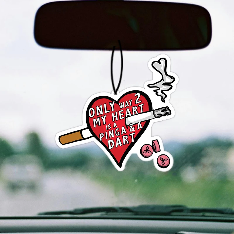 Car Air Freshener Hanging Paper Provides Long Lasting Scent for Auto or Home Funny Pattern Red Heart Car Accessories Interior