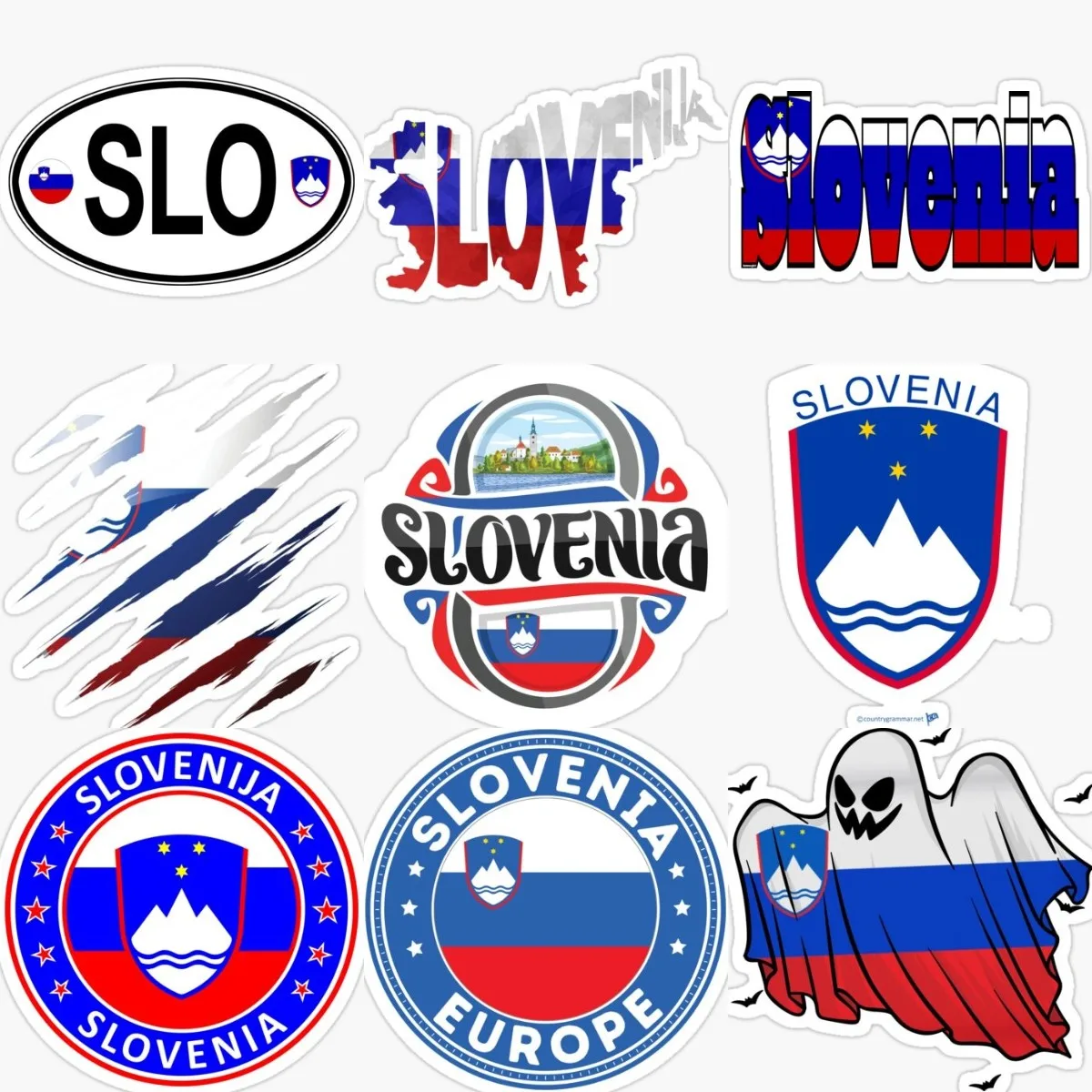 Slovenia Flag Map Emblem Tearing Stickers Sticker Motorcycle Car Bumper Laptop Wall Bicycle Truck  Helmet Racing Off-road Decal