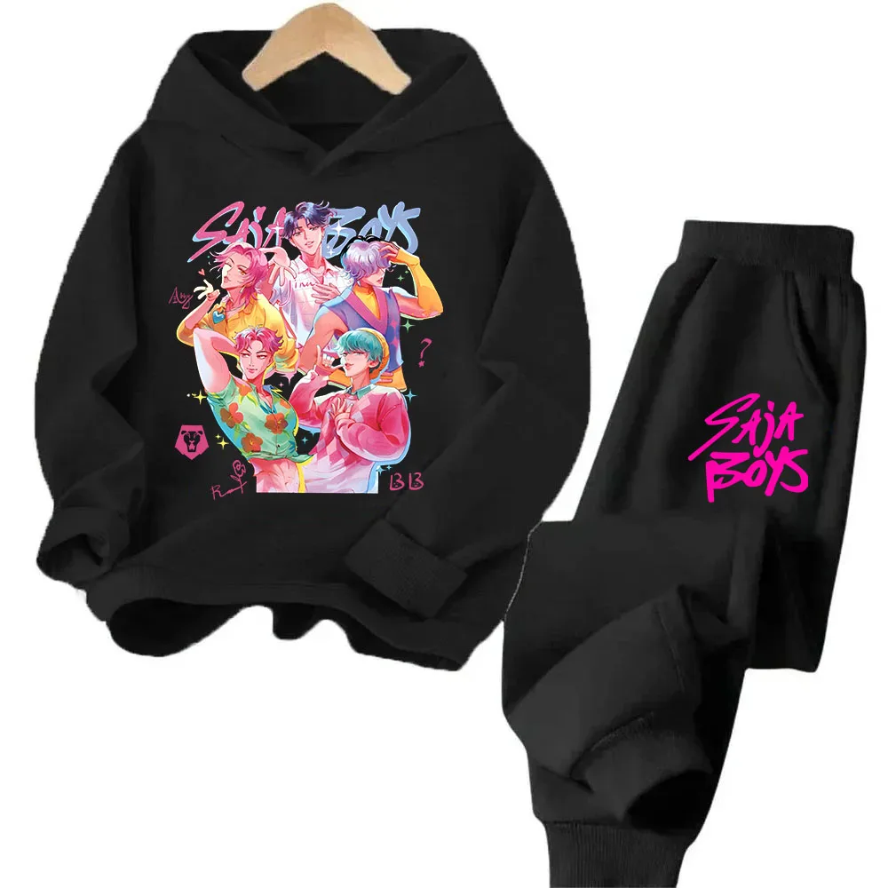 طقم سويت شيرت قطني جديد للأطفال موديل 2025 مطبوع عليه موجة كورية شيطان هنتر مطبوع على الموضة غير رسمية للأولاد والبنات برسوم كارتونية #6