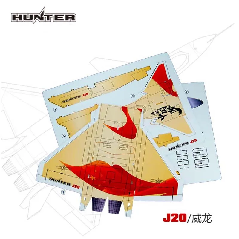 HEEWING/HEE WING - HUNTER MPP Foam Plane RC Airplane：J-20 Airplane Frame  KIT/PNP/ARF 400mm Wingspan Brushless Fixed-Wing