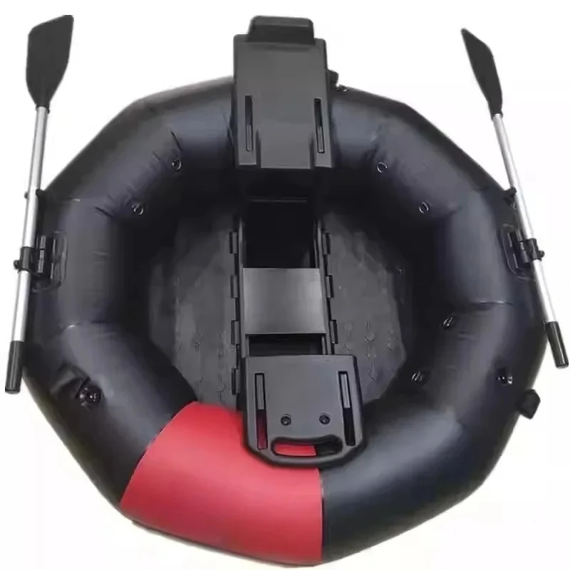 In-Minute Foldable HDPE Inflatable Boat, 0kg Capacity, Single Raft With Motor Port, Pontoon Style
