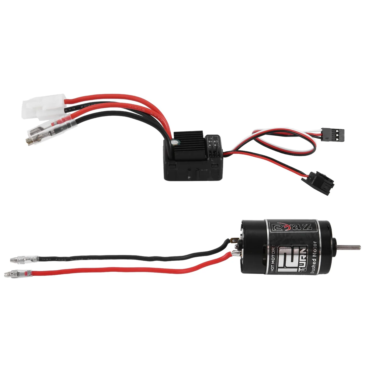 550 Brushed Motor 12T with 1060 Brushed ESC 60A 2-3S LiPo Waterproof Electric Speed Controller for RC 1/10 Crawler