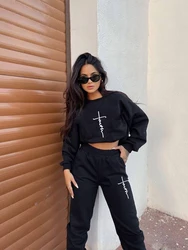 New Unisex Gothic Hoodies Suits Fall Winter Women Tracksuit Sportswear Sweatpants 2 Piece Sets Hip hop Jogging Male Sweatshirts