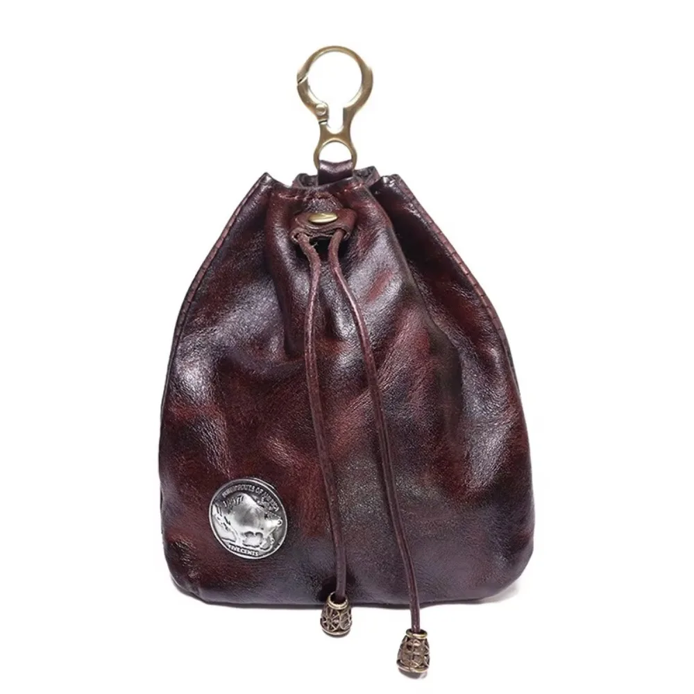 

Exquisite Vintage Drawstring Key Wallet Retro Medieval Pouch Change Purse Keychain Multifunction Key Ring Coin Purse For Men