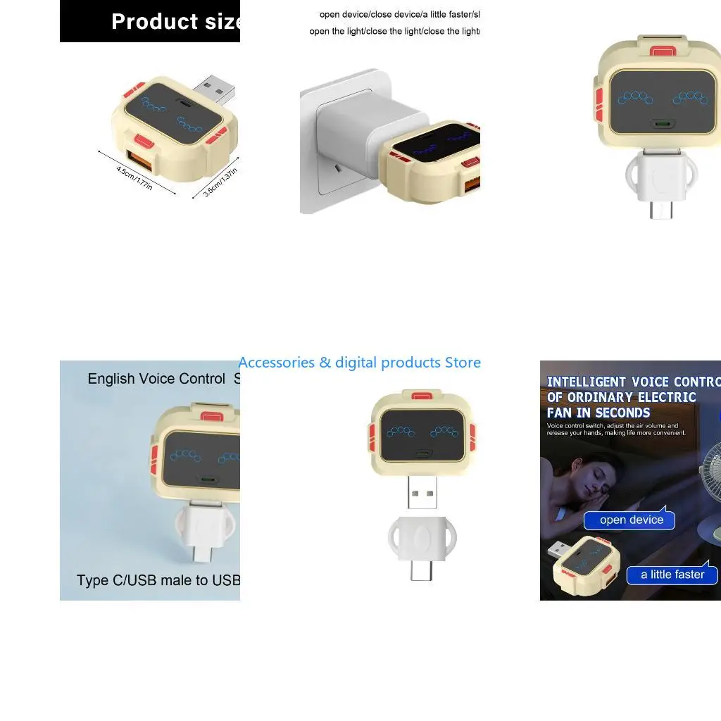77JD English Voice Recognition USB Converter For 5V Appliances No Manual Operation