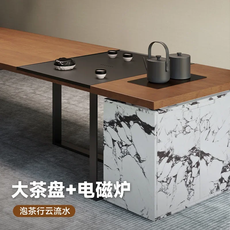 طاولة شاي وكرسي من الخشب الصلب الصيني الجديد، مجموعة حديثة من غرفة المعيشة المنزلية الراقية، مكتب الاستقبال، طاولة شاي راقية #4