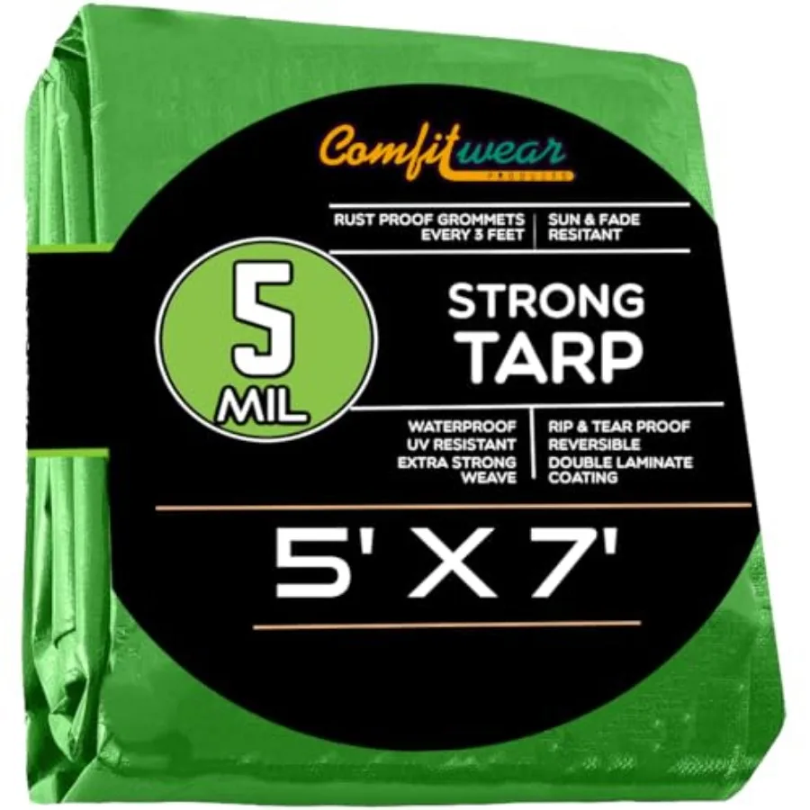 5 Mil Tarp Super Heavy Duty Tarp Cover 5 MIL Multi-Purpose Extra Heavy Duty Tarps Car Tarp Boat Tarp Camping Tarp General Purpo