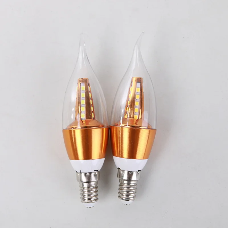 220V 5W Led Candle Bulb E14 Waterproof Aluminum Energy Saving Lamp Aluminum Ball Bubble LED Tail Pulling Blister ﻿