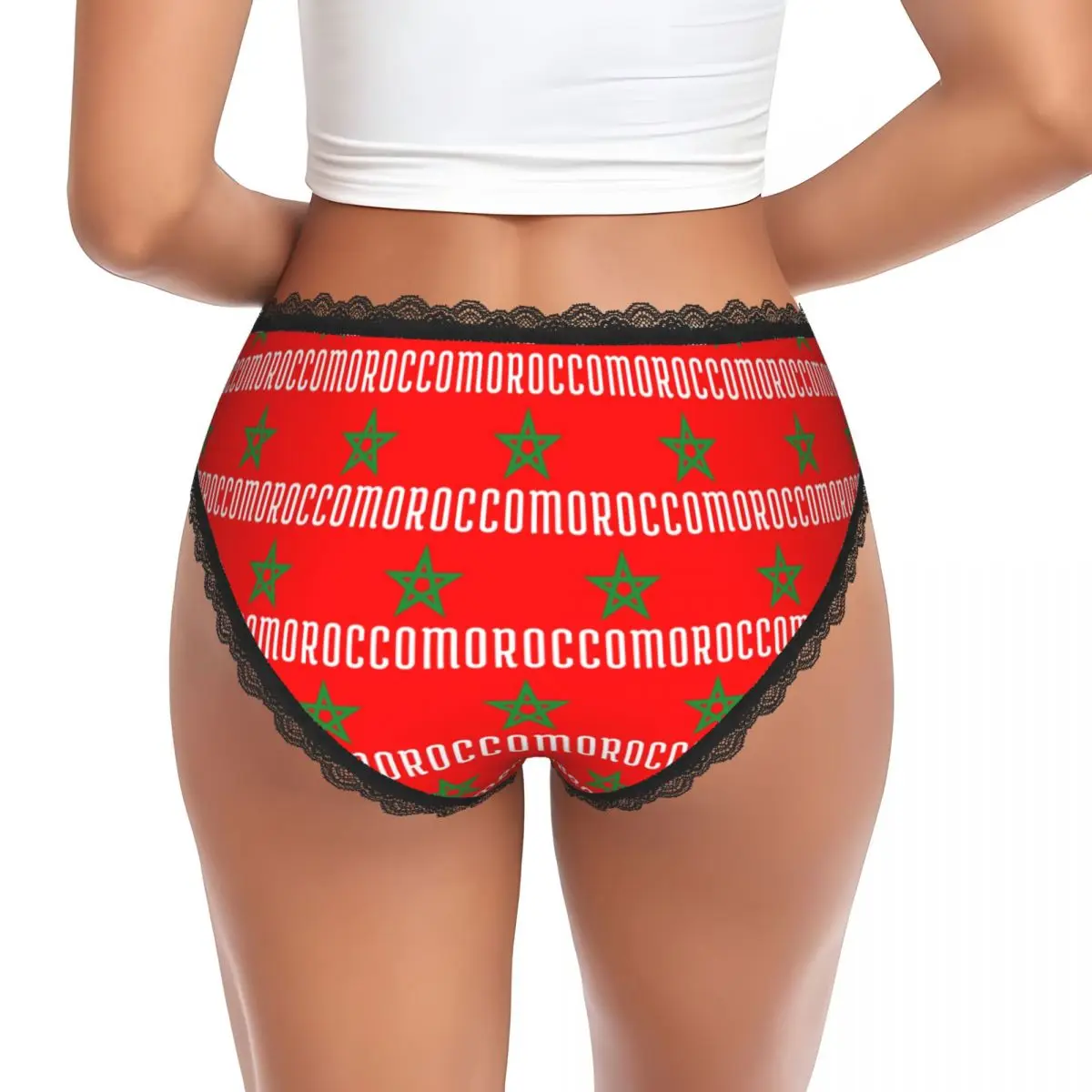 Custom Flag Of Morocco Moroccan Flag Panties Briefs Women's Comfort Briefs Underwear Breathable Female Underpants