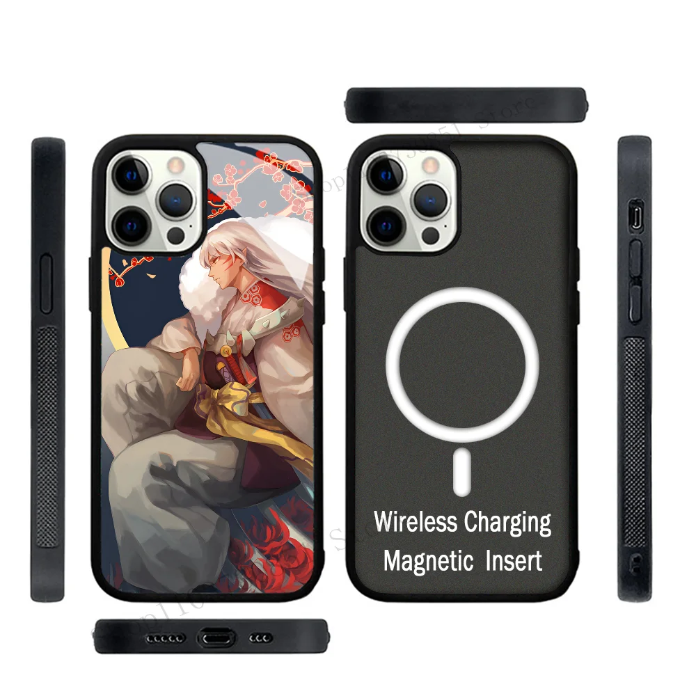 Anime Inuyasha Phone Case Strong Magnetic For IPhone 15 14 13 Pro Max 11 12 Mini Alex Mirror For Magsafe