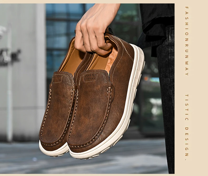 Neue Leder männer Müßiggänger Luxus Männer Casual Schuhe Mode Leichte Fahren Schuhe Atmungsaktive herren Schuhe Handgemachte Flache Schuhe – Detail 12