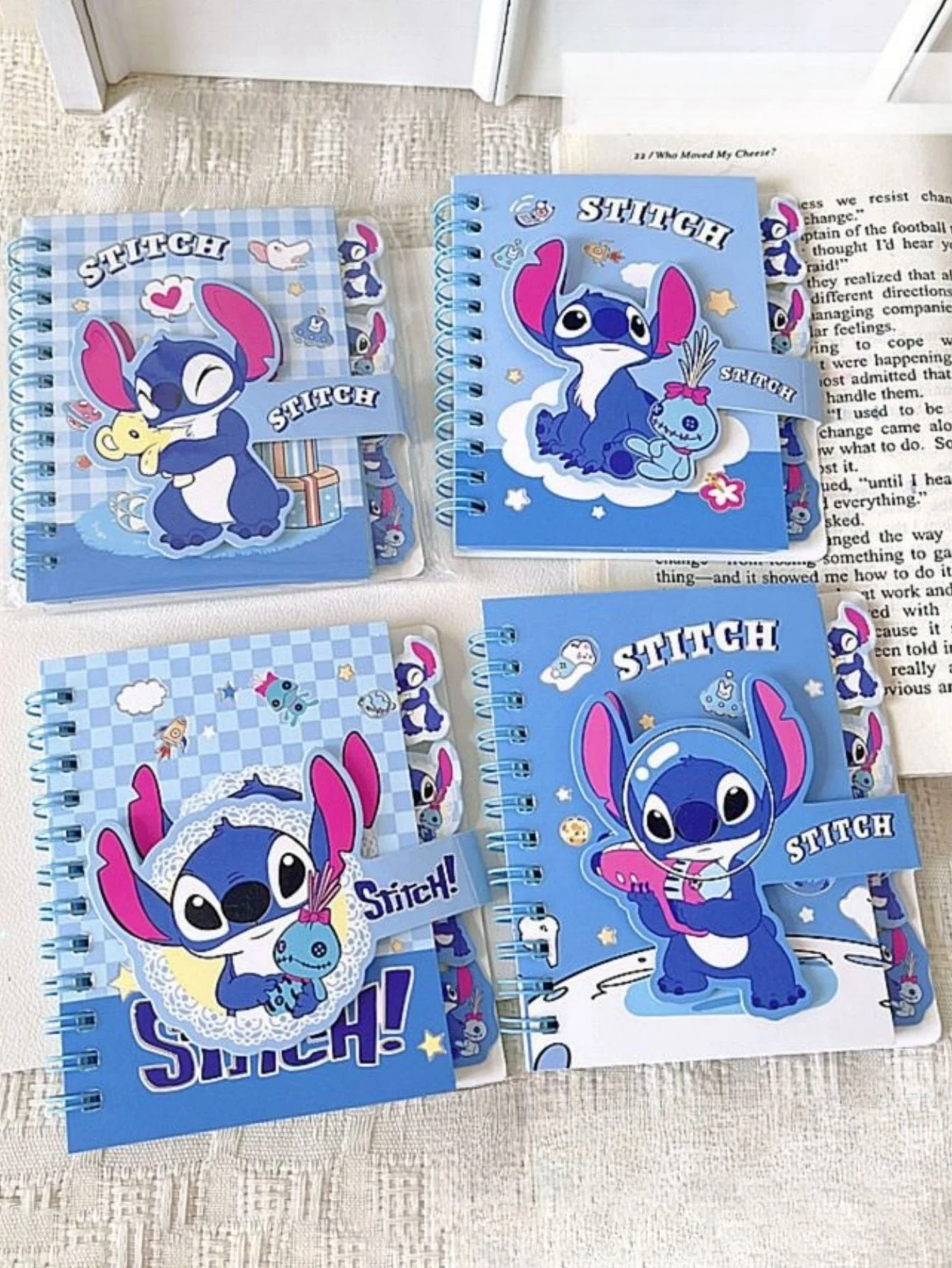 

1/4pcs Stitch Square Classification Coil Book Interstellar Youngsters Stitch Separate Page Magnetic Buckle Note Book Gift