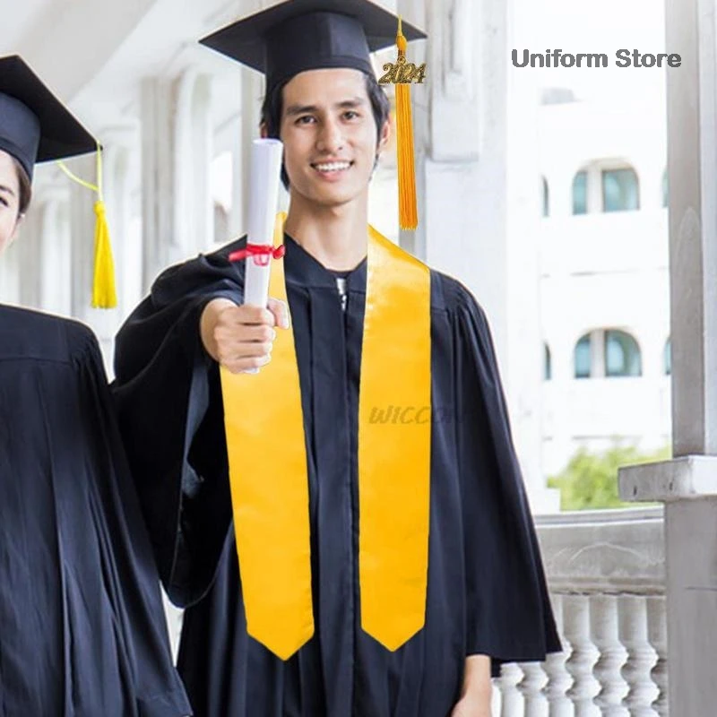 Uniforme de remise des diplômes avec pompon, quel que soit le collège, ensemble d'étoles, sceau 2024, style européen et américain, licence