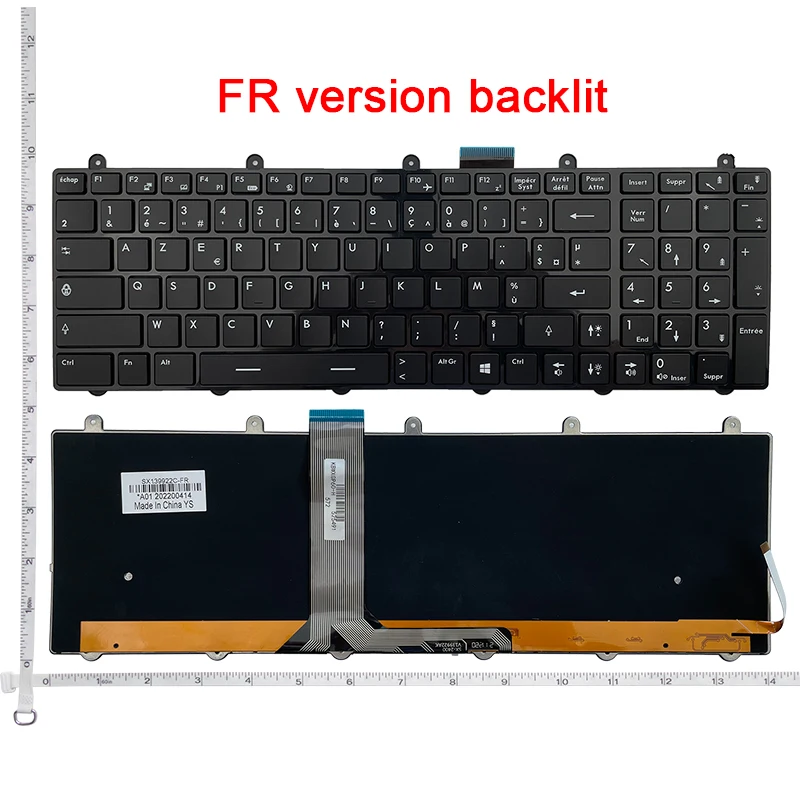 French Backlit AZERTY Keyboard for MSI GP60 GP70 CR70 CR61 CX61 CX70 CR60 GE70 GE60 GT60 GT70 GX60 GX70 0NC 0ND 0NE 2OC 2OD FR