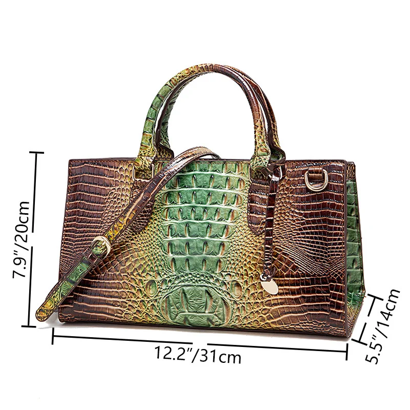 New Trendy Crocodile Pattern Handbags For Women 2026 Vintage PU Leather Commuter Tote Bag Fashion Ladies Shoulder Crossbody Bag