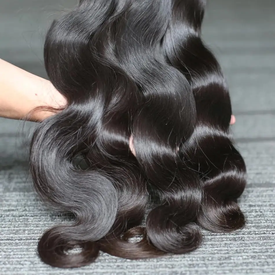 Onda do corpo Pacotes de cabelo humano, Remy, não transformados, cru, virgem, extensões naturais, 100% cabelo humano, 16 ", 18", 20 ", 1, 2, 3, 4 Pacotes, Deal