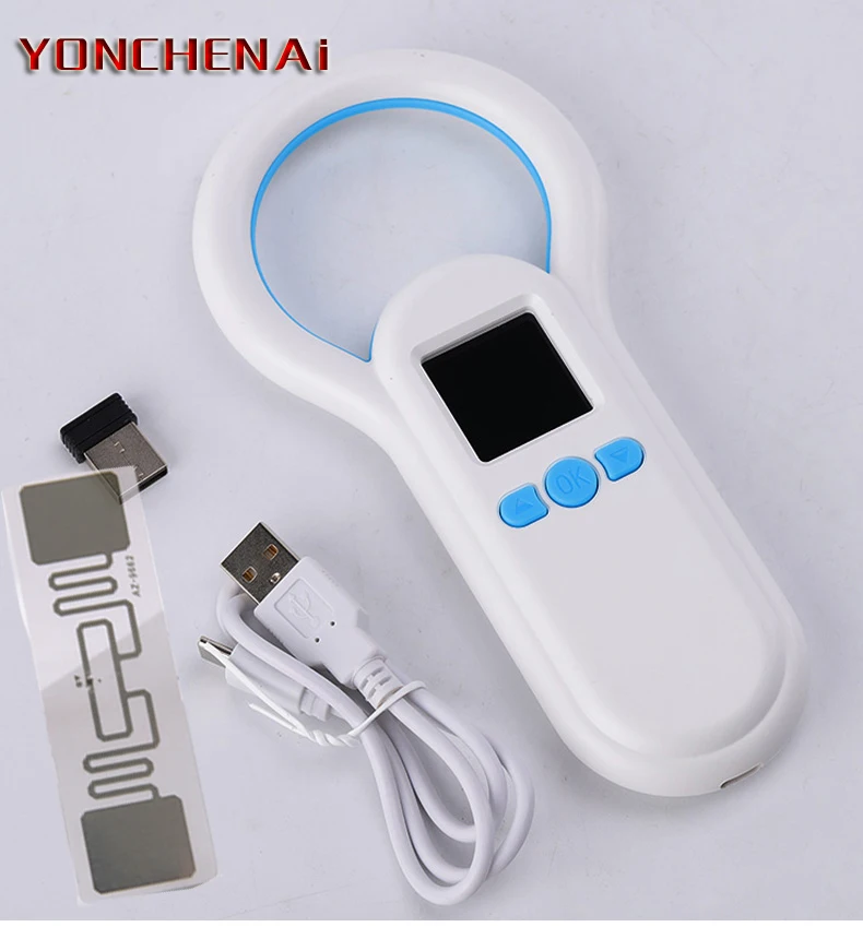 แท็กสแกนมือถือแบบพกพา 2.4G ไร้สาย UHF RFID Reader ISO-18000-6C เอาต์พุตปรับได้