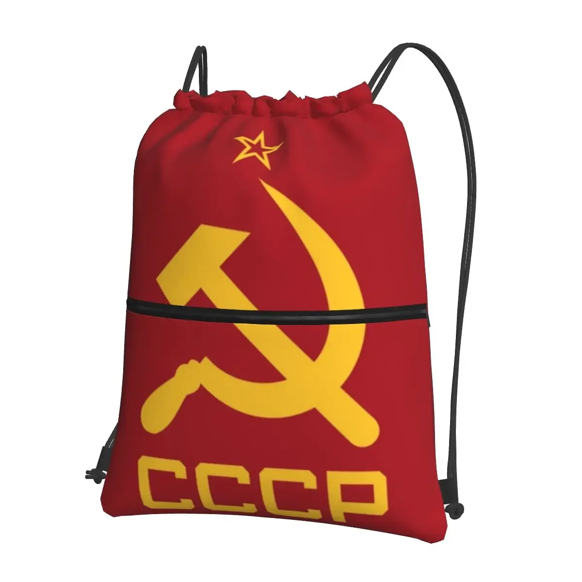 CCCP Star-Soviet-Union USSR Portable Backpacks Drawstring Bag Drawstring Bundle Pocket Sundries Bags For Travel Sport Man Woman