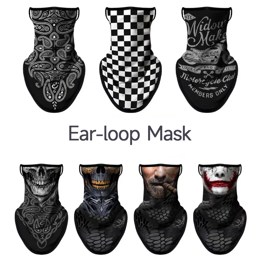 

Halloween mask, Carnival mask, 3D skull, multi-functional ear rings, neck mask, unise-friendly hiking windproof neck cover