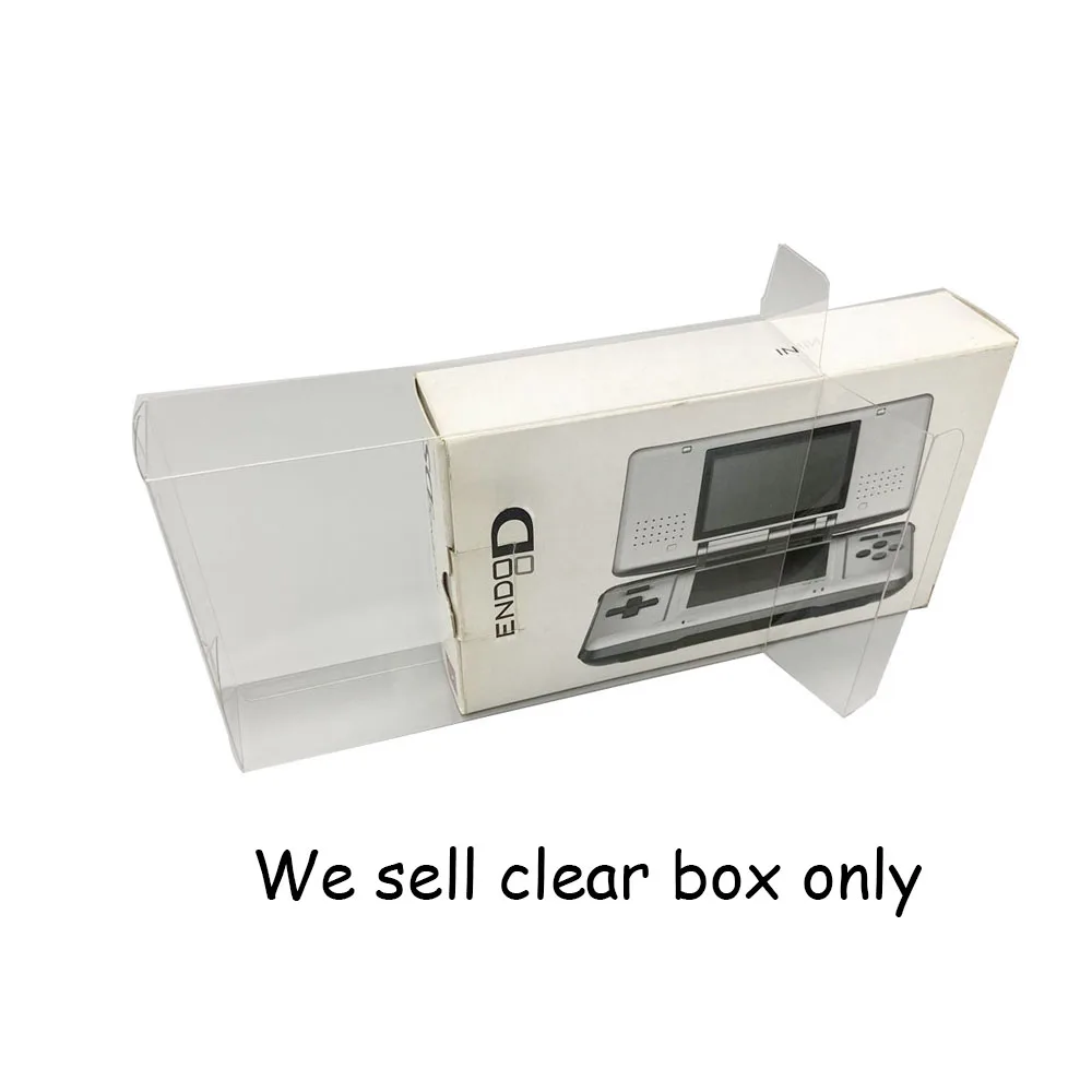 

100 PCS Transparent PET cover box For NDS For Japan version game console storage display box Transparent Protection Box